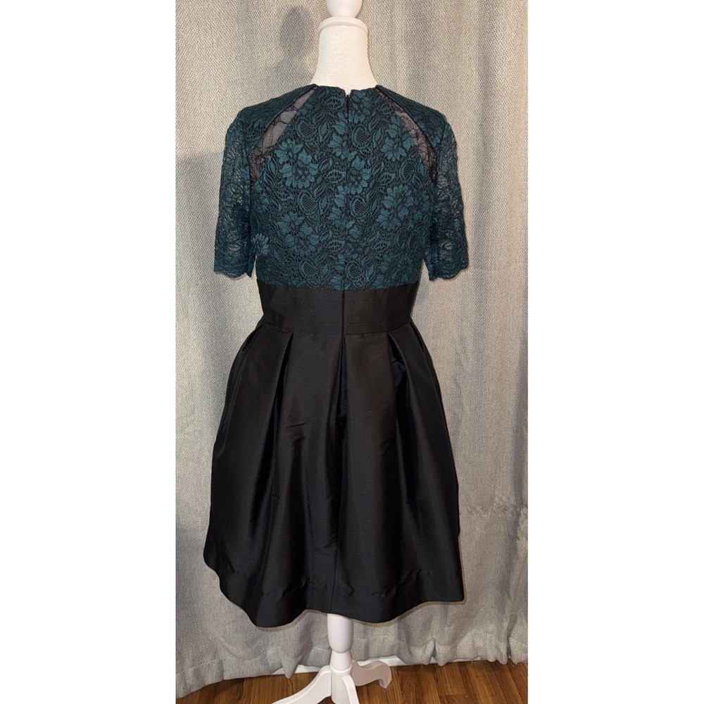 monique lhuillier Cocktail dress Women's Size 10 Fit And Flare Emerald Black - Picture 5 of 12